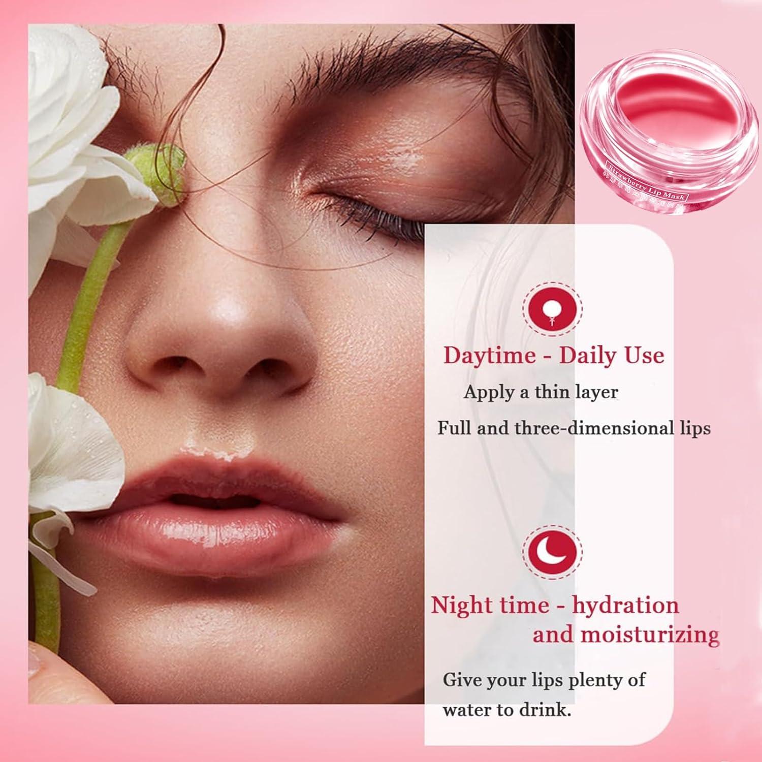 Mascarilla Labial Hidratante Qawnfy - 4 Piezas Fresa y Miel