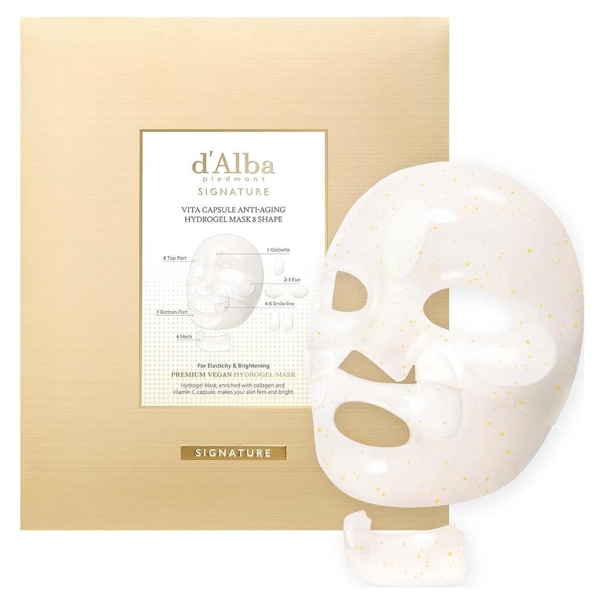 Máscara de Hidrogel d'alba Piedmont 8-Shape 4 Hojas