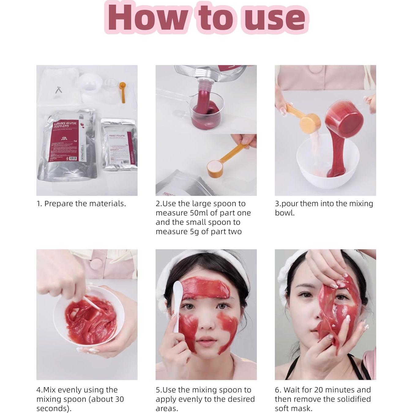 Máscara Facial de Gel Rosa Dermabell 150g Hidratante Premium