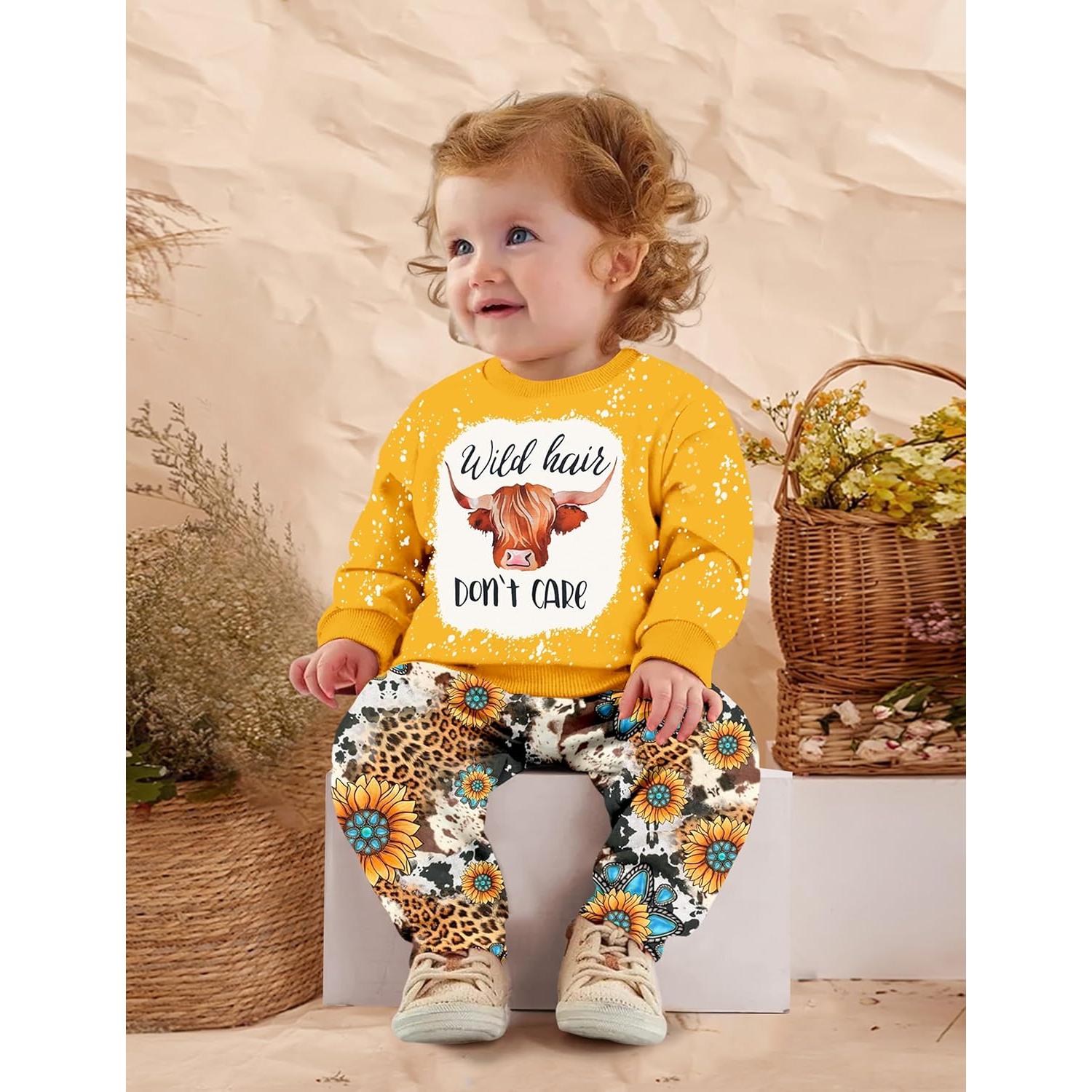 Conjunto de Ropa para Niña Bebé ADIFUN Sudadera y Pantalones