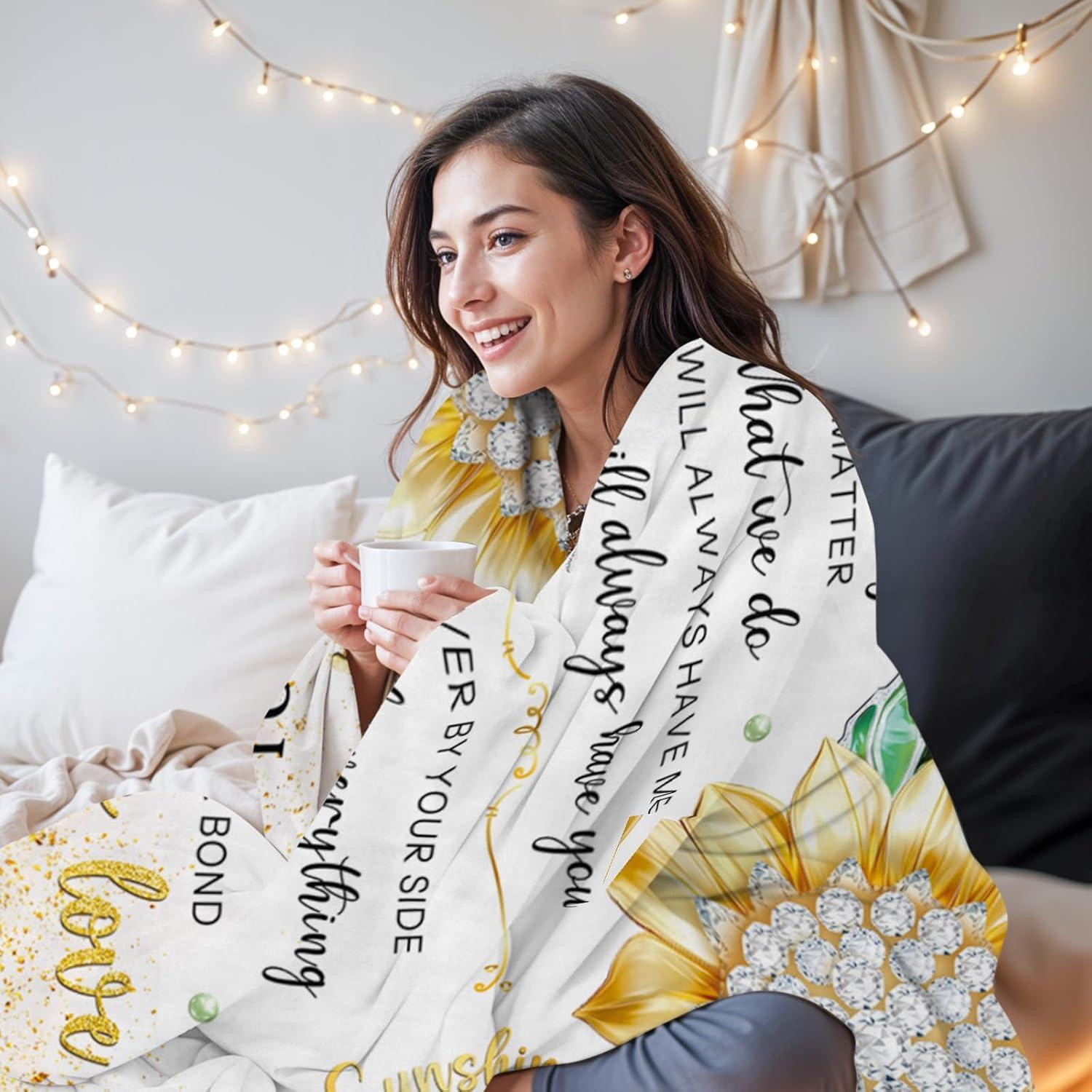 Manta de Franela Girasol HEIFAM 127x152cm Suave y Ligera