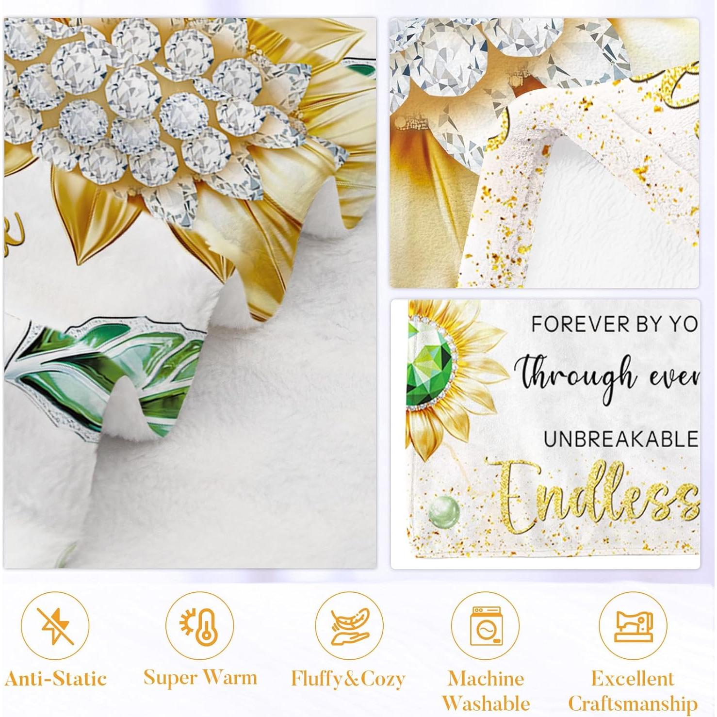 Manta de Franela Girasol HEIFAM 127x152cm Suave y Ligera