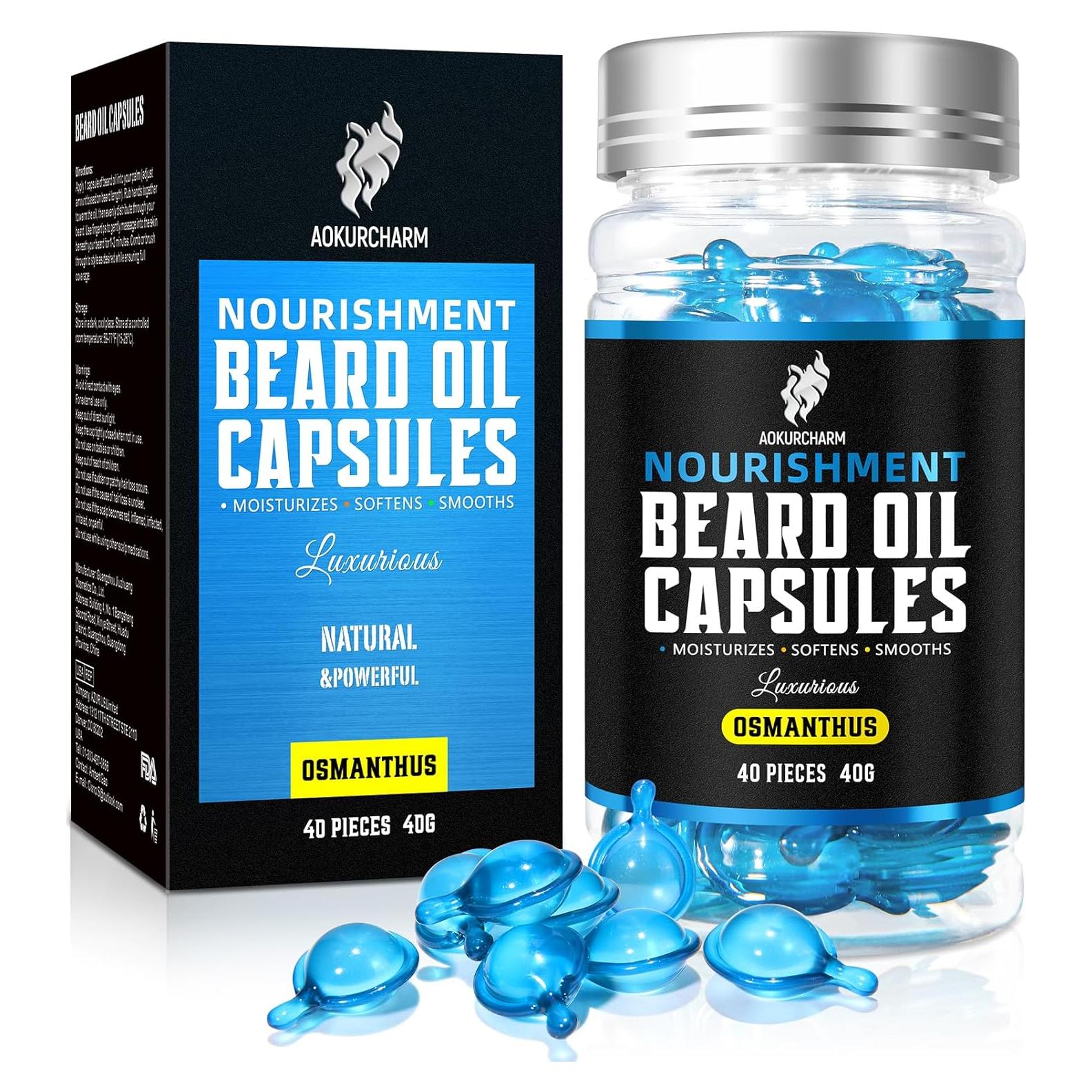 Cápsulas de Aceite para Barba Aokur - Hidratantes y Suavizantes