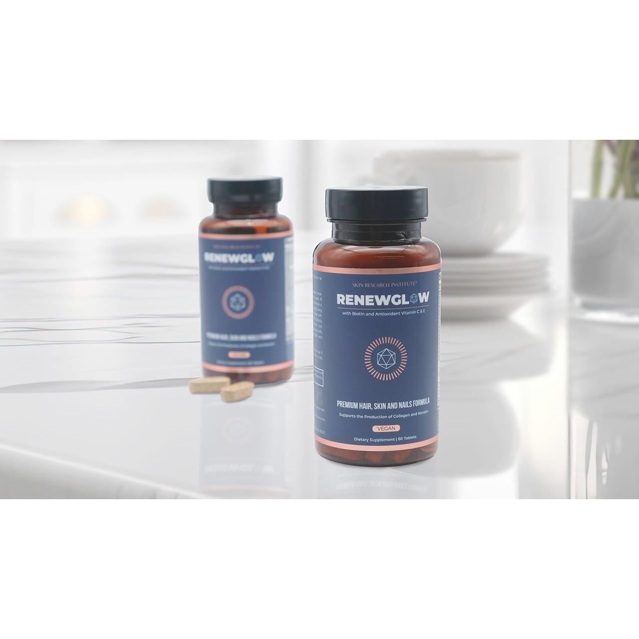 Suplemento de Biotina Renewglow 60 Cápsulas - Piel, Uñas y Cabello