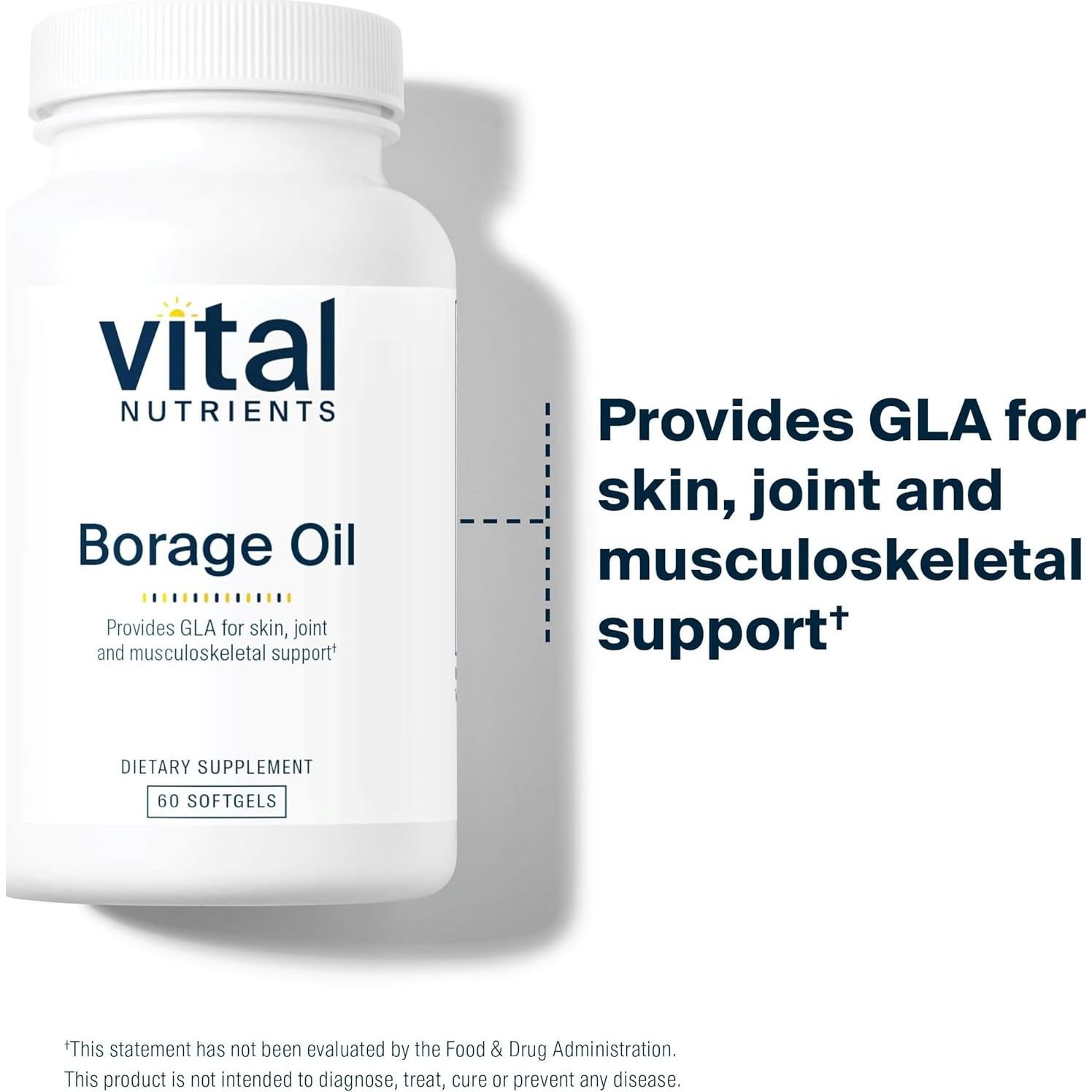 Aceite de Borraja Vital Nutrients 1000mg - 60 Gelatinas Blandas