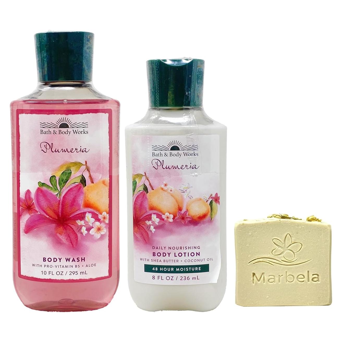 Conjunto de Regalo Duo Plumeria Bath & Body Works - Gel y Loción
