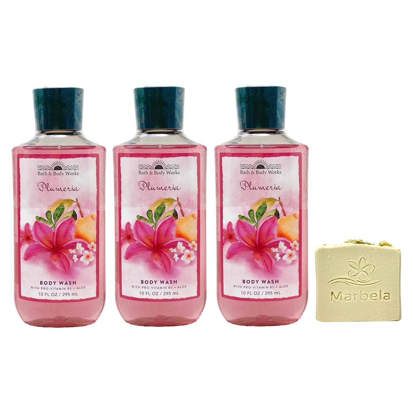 Gel de Ducha Plumeria Baño y Cuerpo Trabajos - 3 x 295 mL