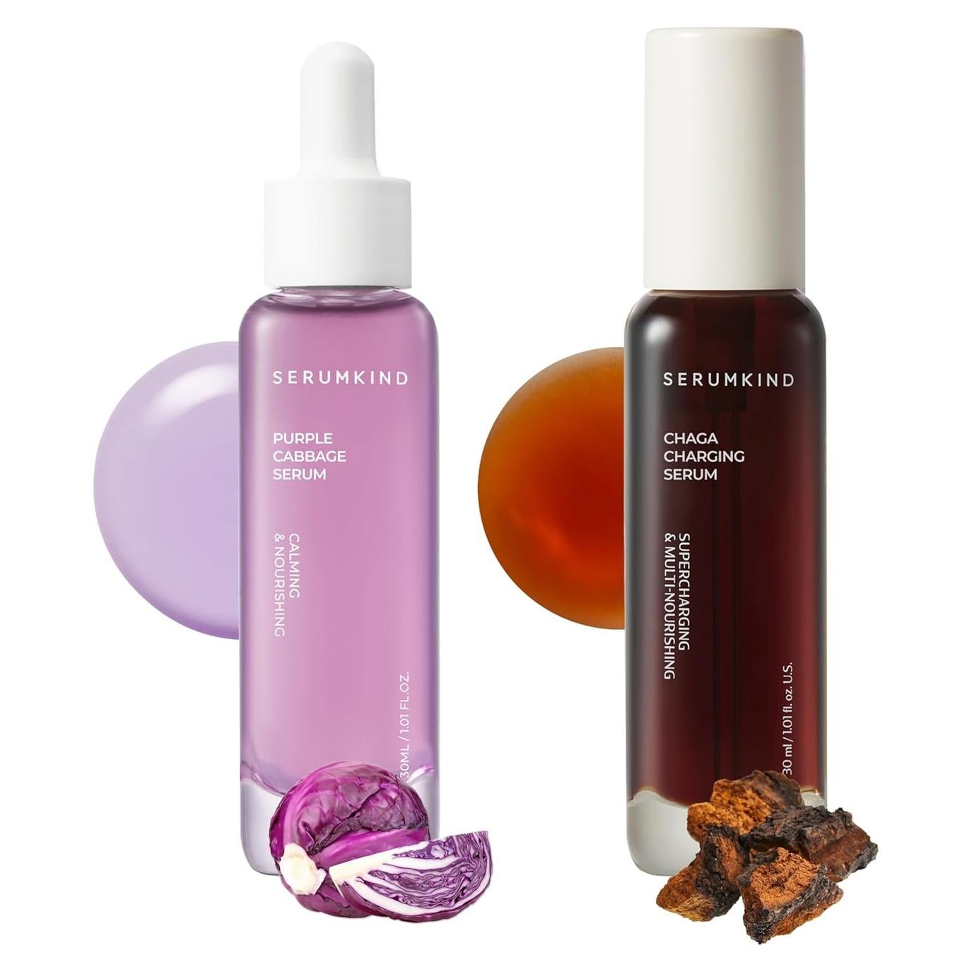 Set Sueros Coreanos de Cuidado de Piel - Repollo Morado y Chaga