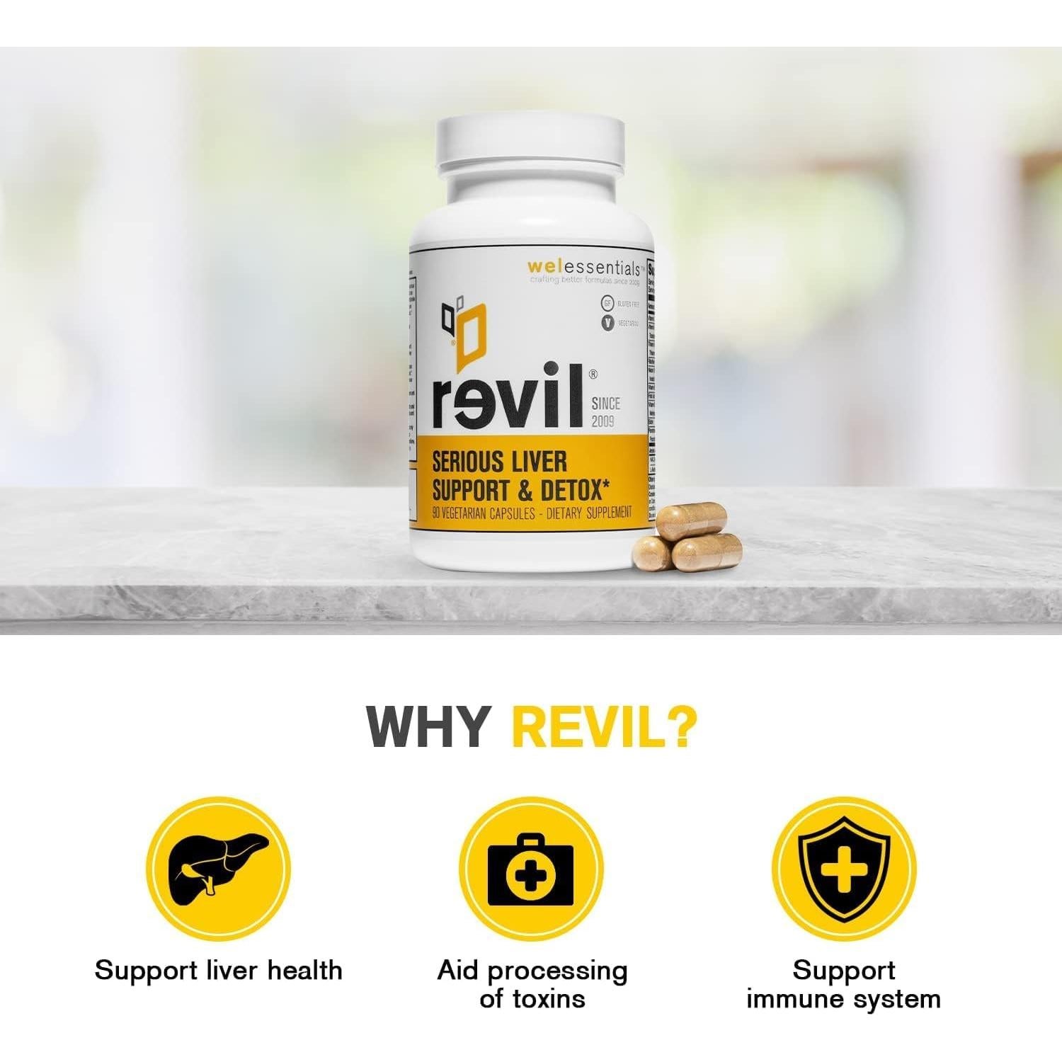 Suplemento Hepático Drinkwel Revil - 90 Cápsulas Vegetarianas