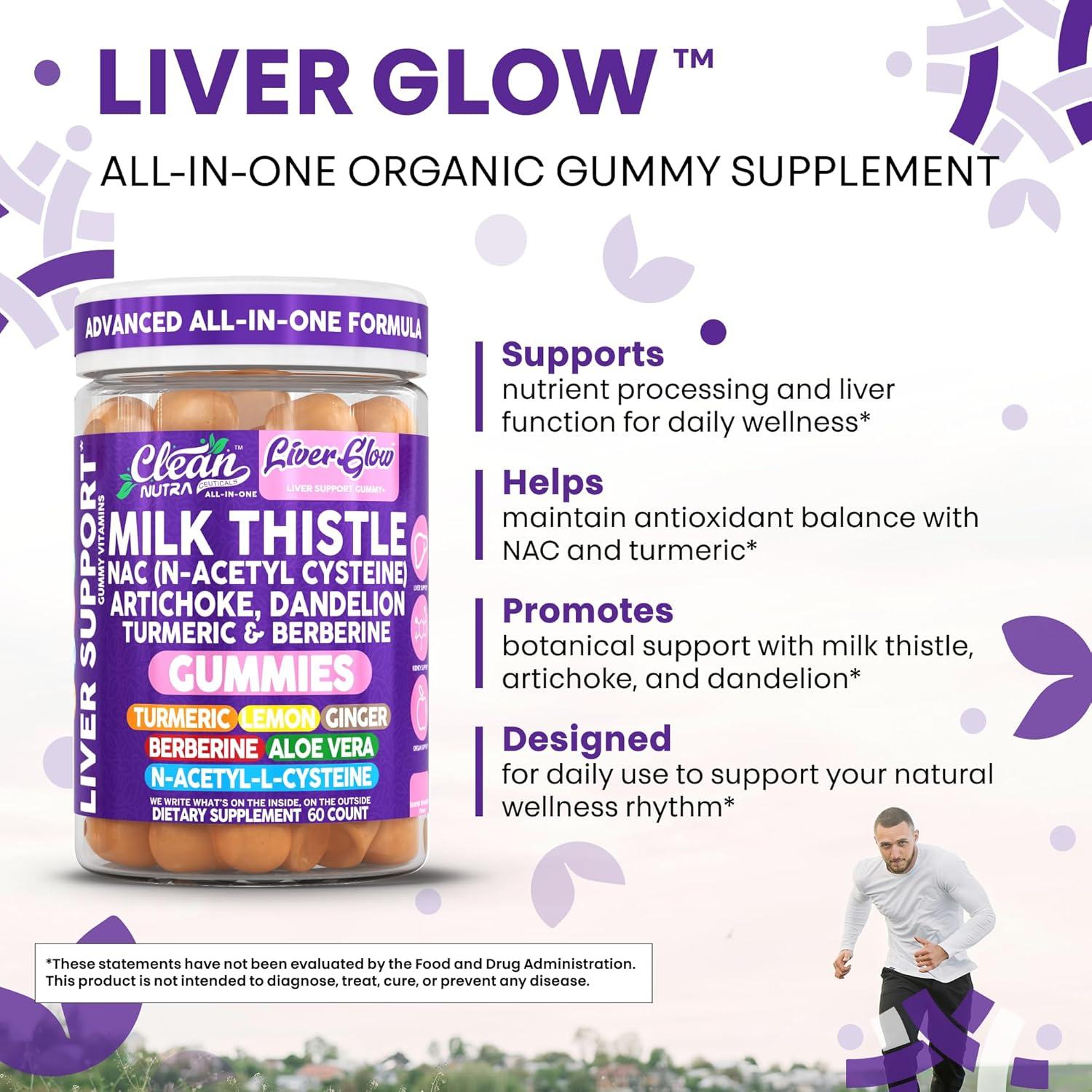 Suplemento Hepático Clean Nutraceuticals Cardo Mariano 60 Gominolas