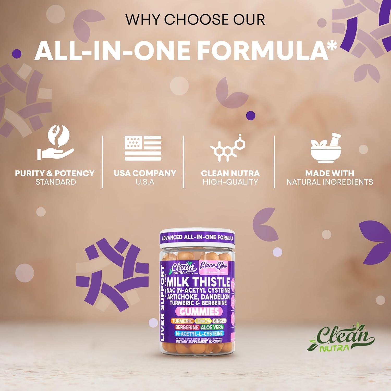 Suplemento Hepático Clean Nutraceuticals Cardo Mariano 60 Gominolas