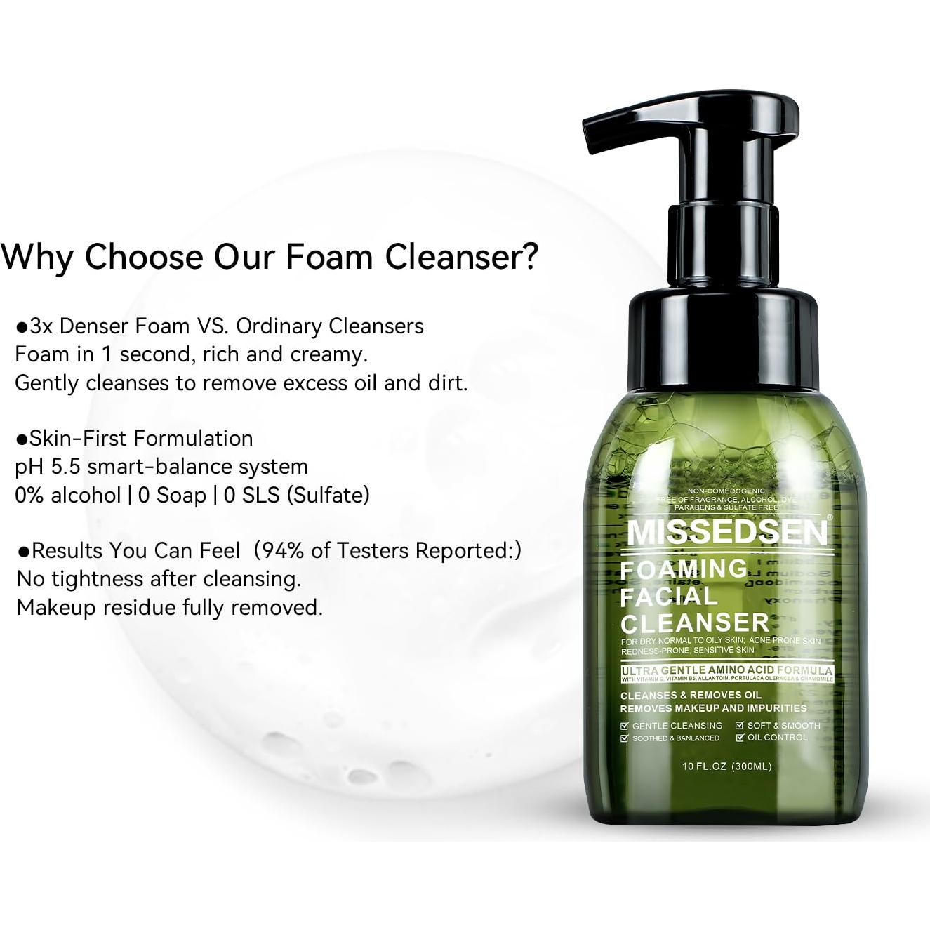 Limpiador Facial Espumoso Missedsen 284 g Piel Grasa Acné