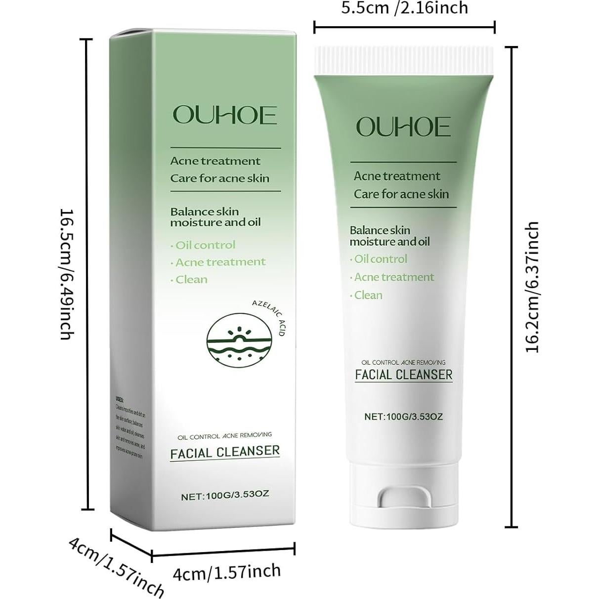 Limpiador Facial Control de Aceite Shantou 100 g - Ácido Azelaico y Salicílico