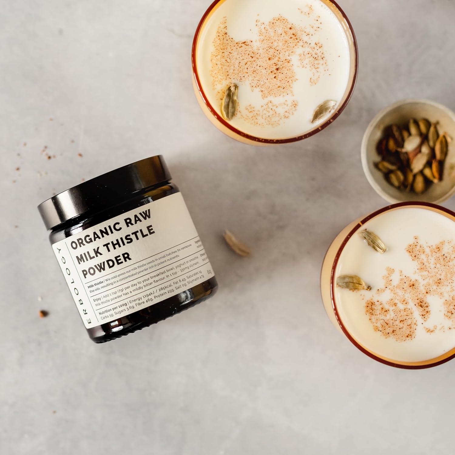 Polvo de Cardo Mariano Orgánico Erbology 60 g - 180 mg Silymarina