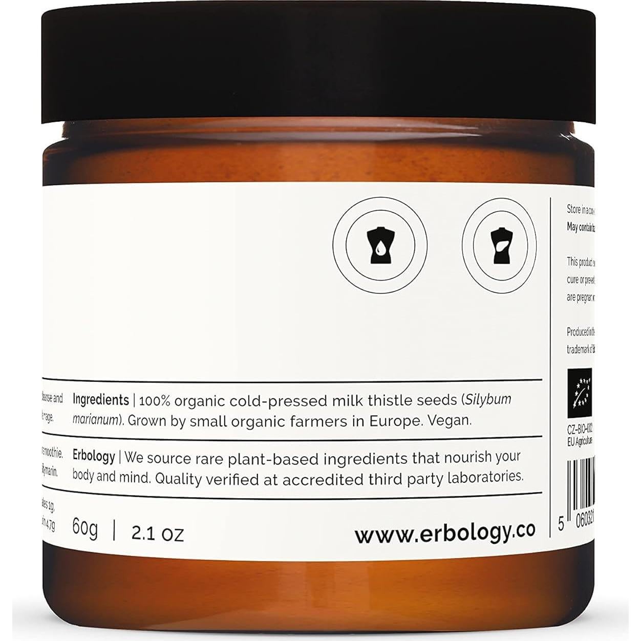 Polvo de Cardo Mariano Orgánico Erbology 60 g - 180 mg Silymarina