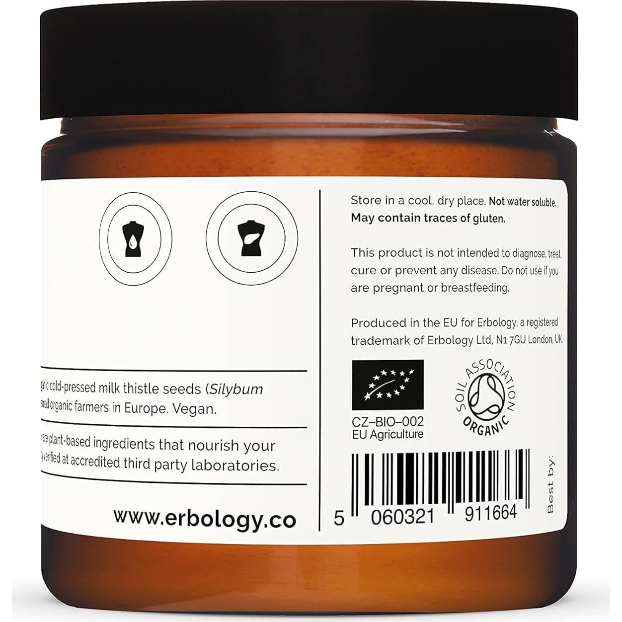 Polvo de Cardo Mariano Orgánico Erbology 60 g - 180 mg Silymarina