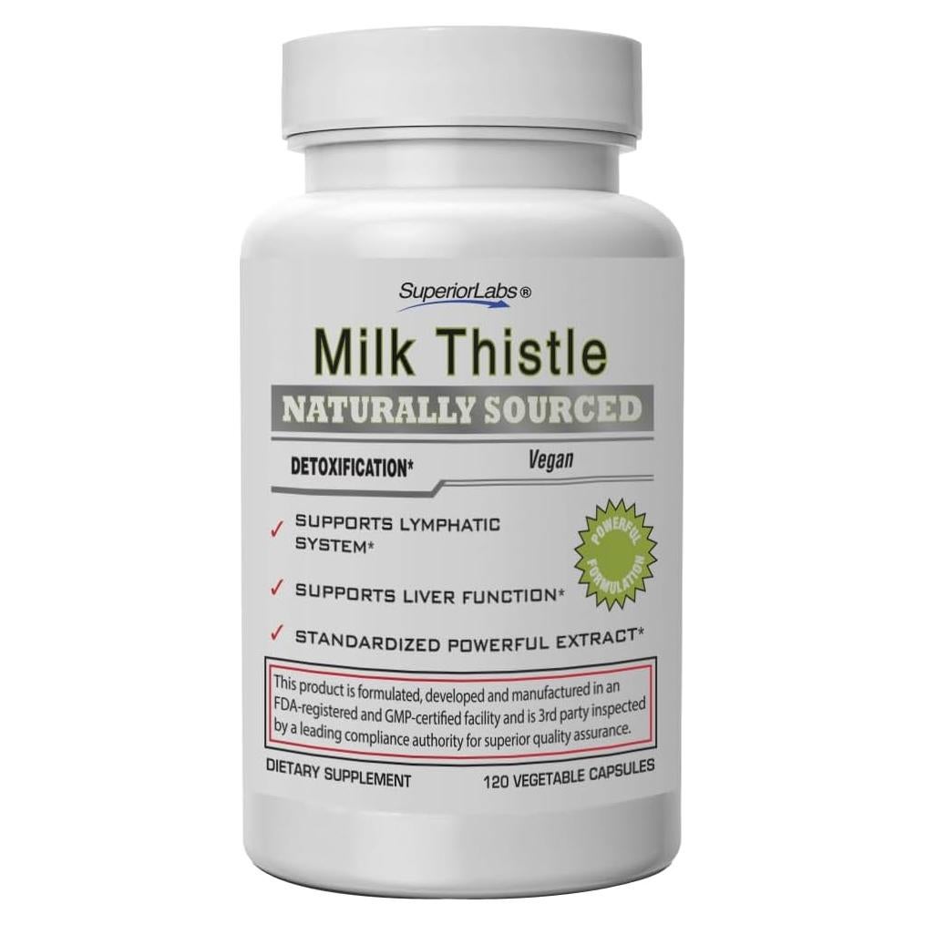Cardo Mariano Superior Labs 250mg - 80% Silymarina - 120 Cápsulas