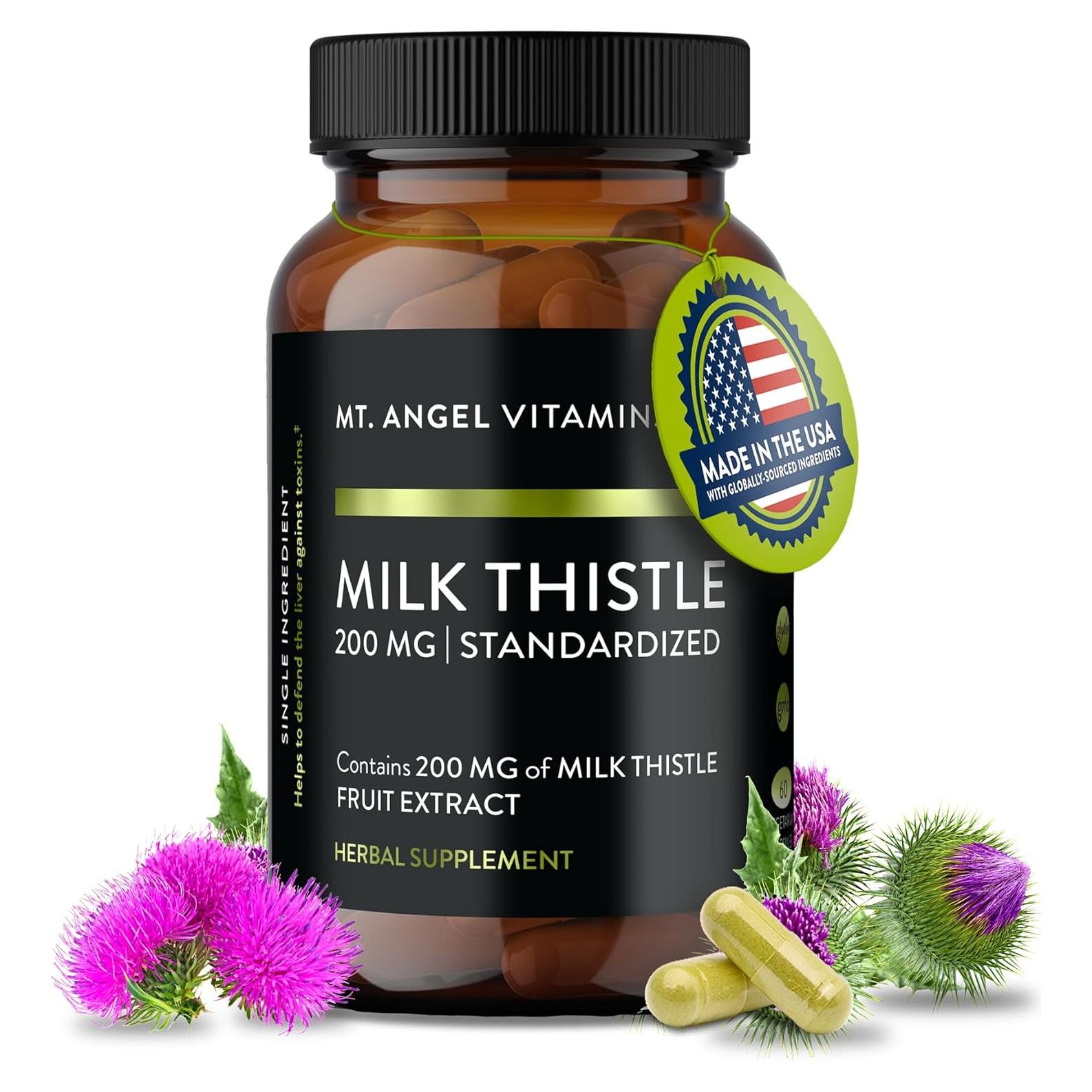 Suplemento Cardo Mariano Mt. Angel Vitamins 200mg - 60 Cápsulas