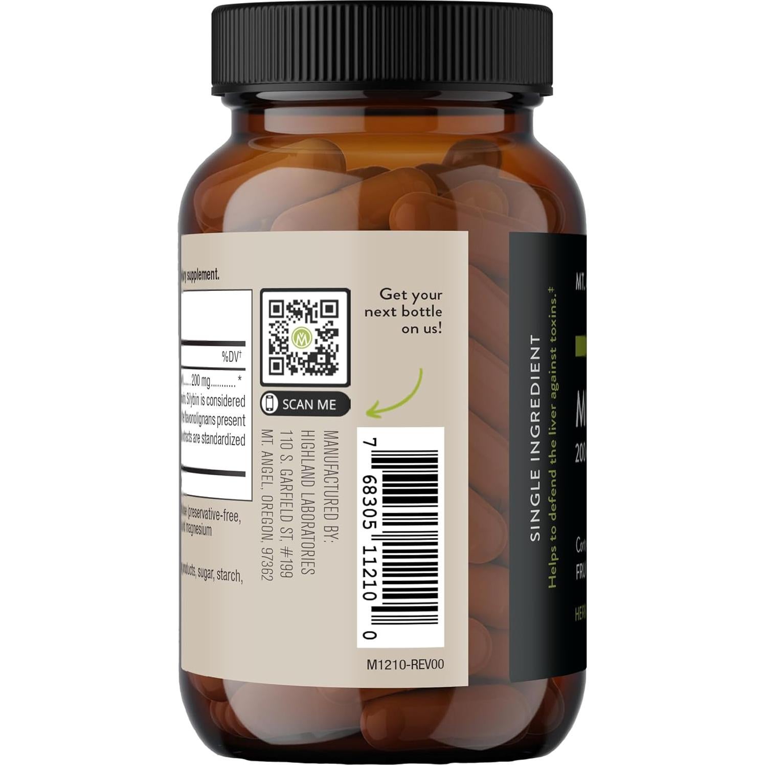 Suplemento Cardo Mariano Mt. Angel Vitamins 200mg - 60 Cápsulas