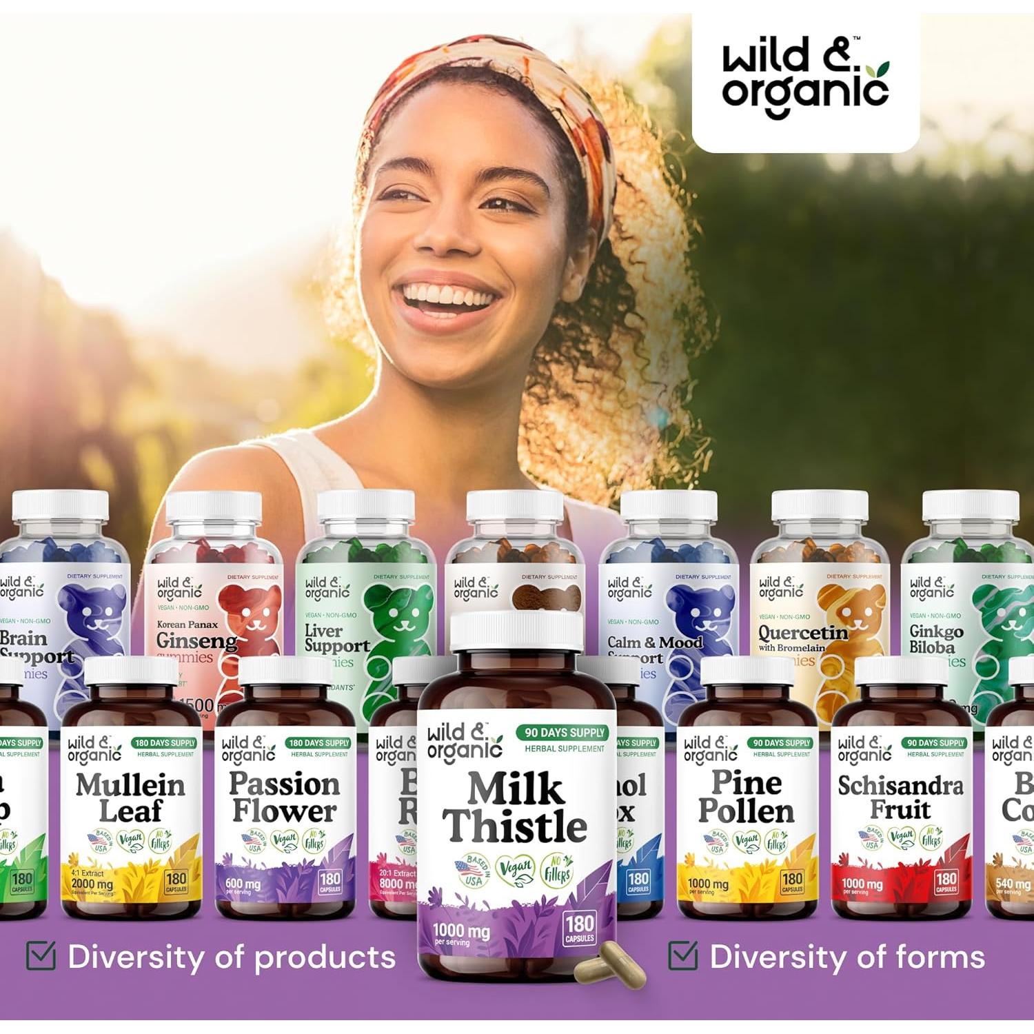 Cápsulas de Cardo Mariano Orgánico 1000mg - 180 Veganas