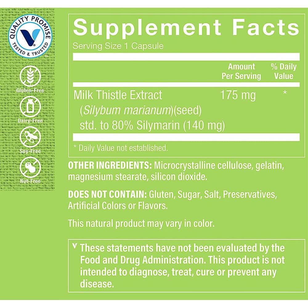 Extracto de Cardo Mariano The Vitamin Shoppe 175 MG 300 Cápsulas