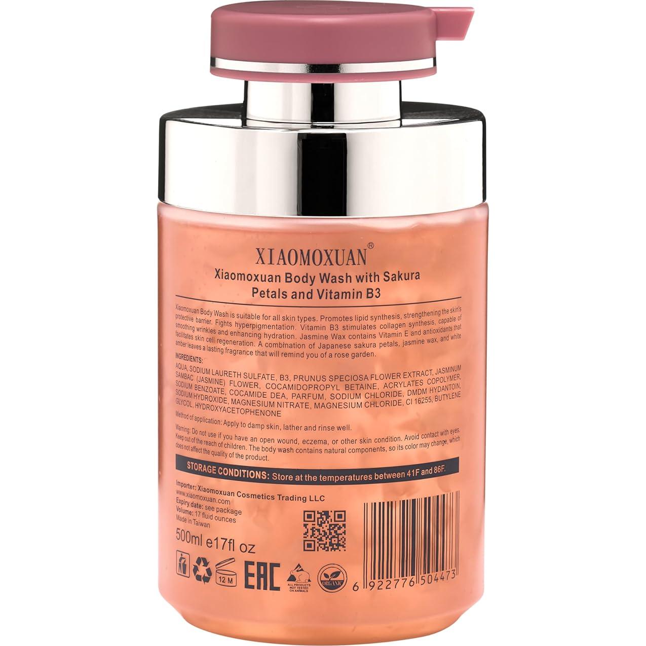 Jabón Corporal Hidratante Xiaomoxuan 500ml - Vitamina B3 y Jazmín