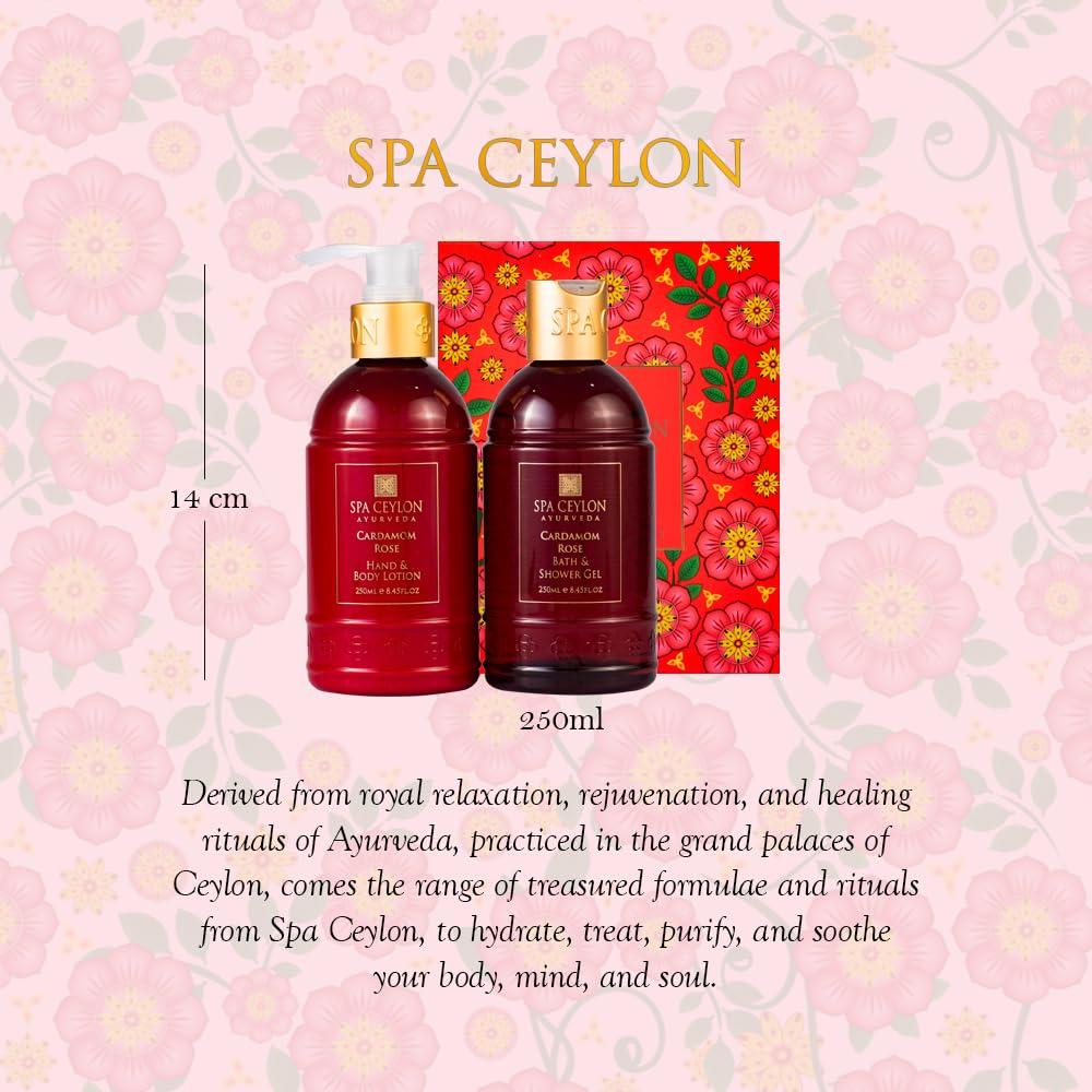 Set de Baño Spa Ceylon Cardamomo Rosa 250ml x 2 - Gel y Loción
