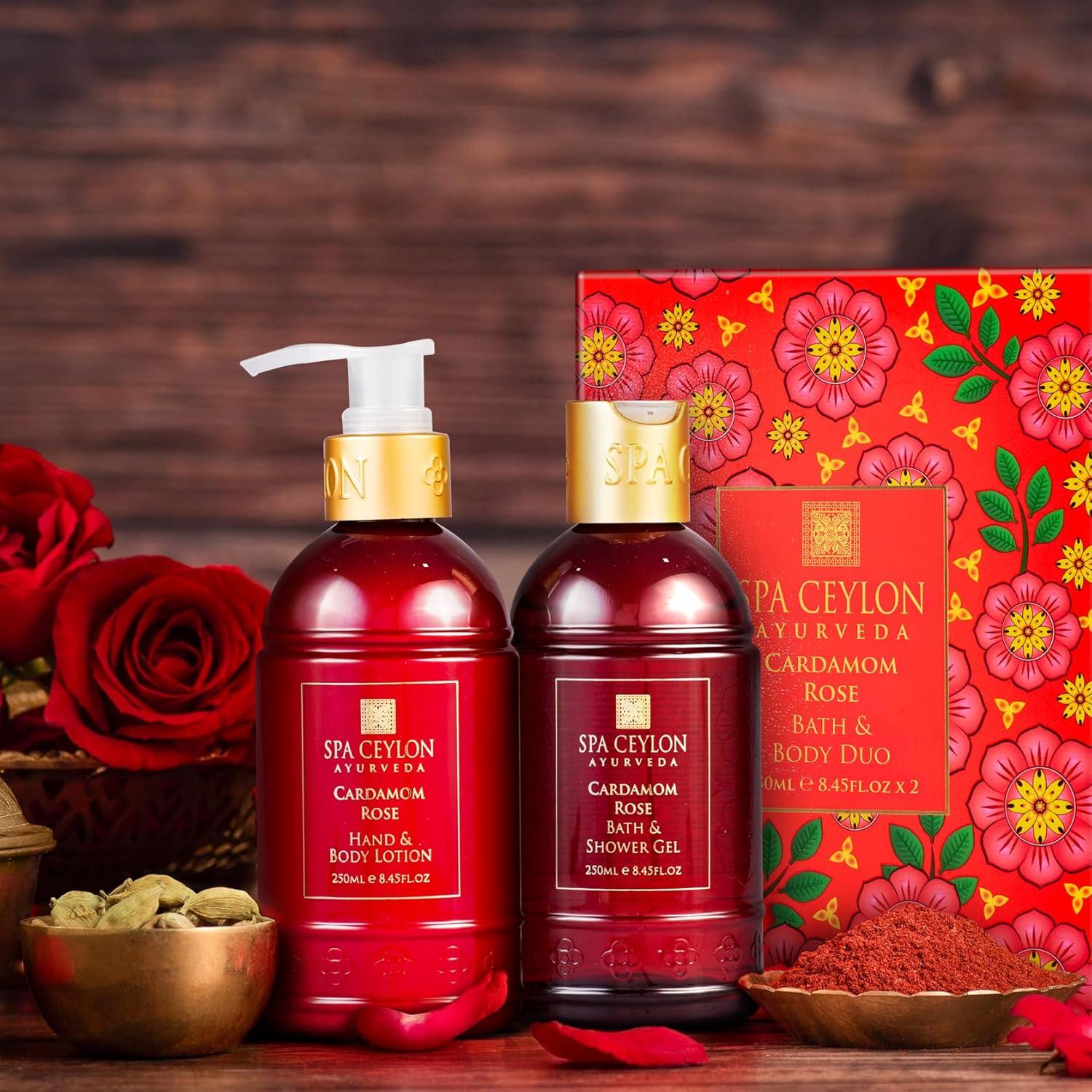 Set de Baño Spa Ceylon Cardamomo Rosa 250ml x 2 - Gel y Loción