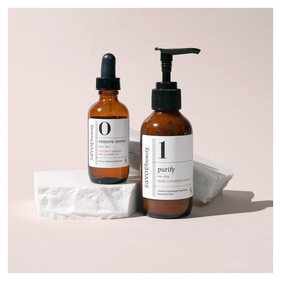 Kit de Limpieza Facial Doble Savor Beauty - Coco Jazmín y Perla