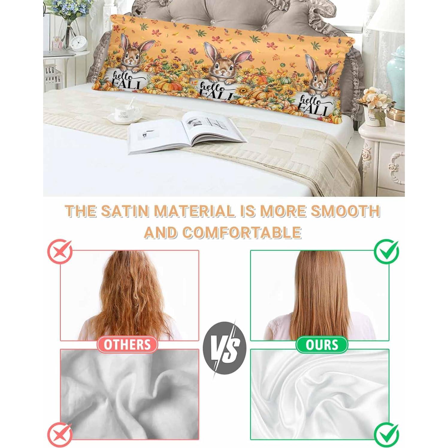 Funda de Almohada Larga de Satén Naranja mklilsorfe 137.2x50.8cm