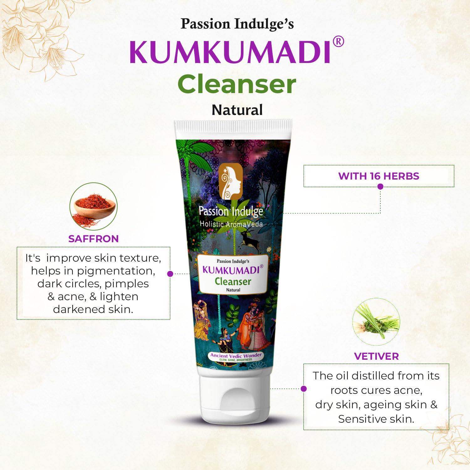 Limpiador Facial Kumkumadi Passion Indulge 100ml - Con Azafrán y 16 Hierbas