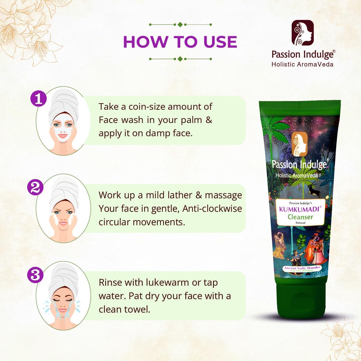 Limpiador Facial Kumkumadi Passion Indulge 100ml - Con Azafrán y 16 Hierbas