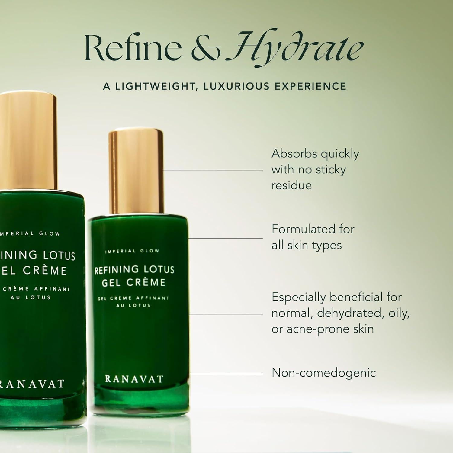 Crema Gel Refinadora de Loto RANAVAT - Hidratante y Minimizador de Poros 48g