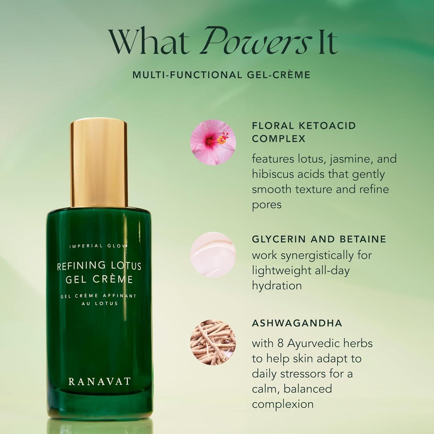 Crema Gel Refinadora de Loto RANAVAT - Hidratante y Minimizador de Poros 48g