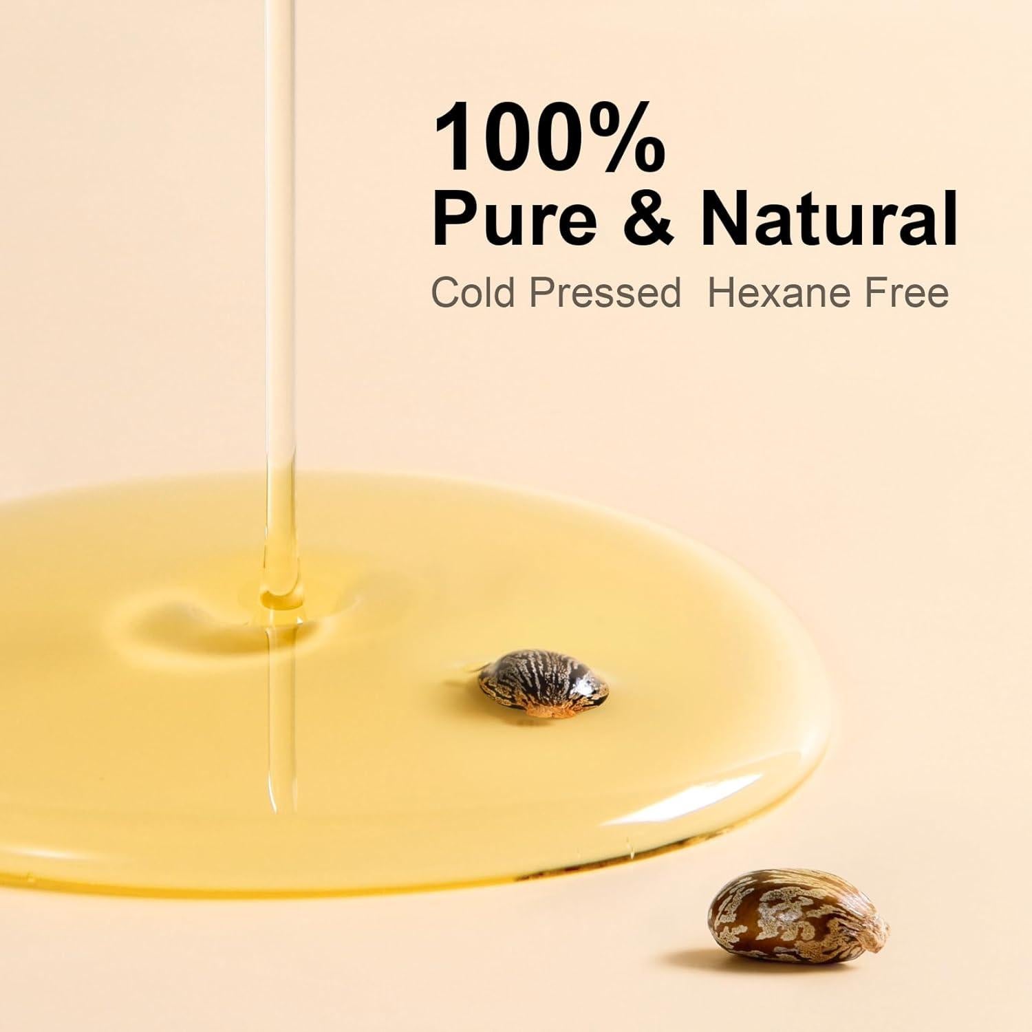 Aceite de Ricino Orgánico Yoken 118ml - Prensado en Frío, EWG Verificado