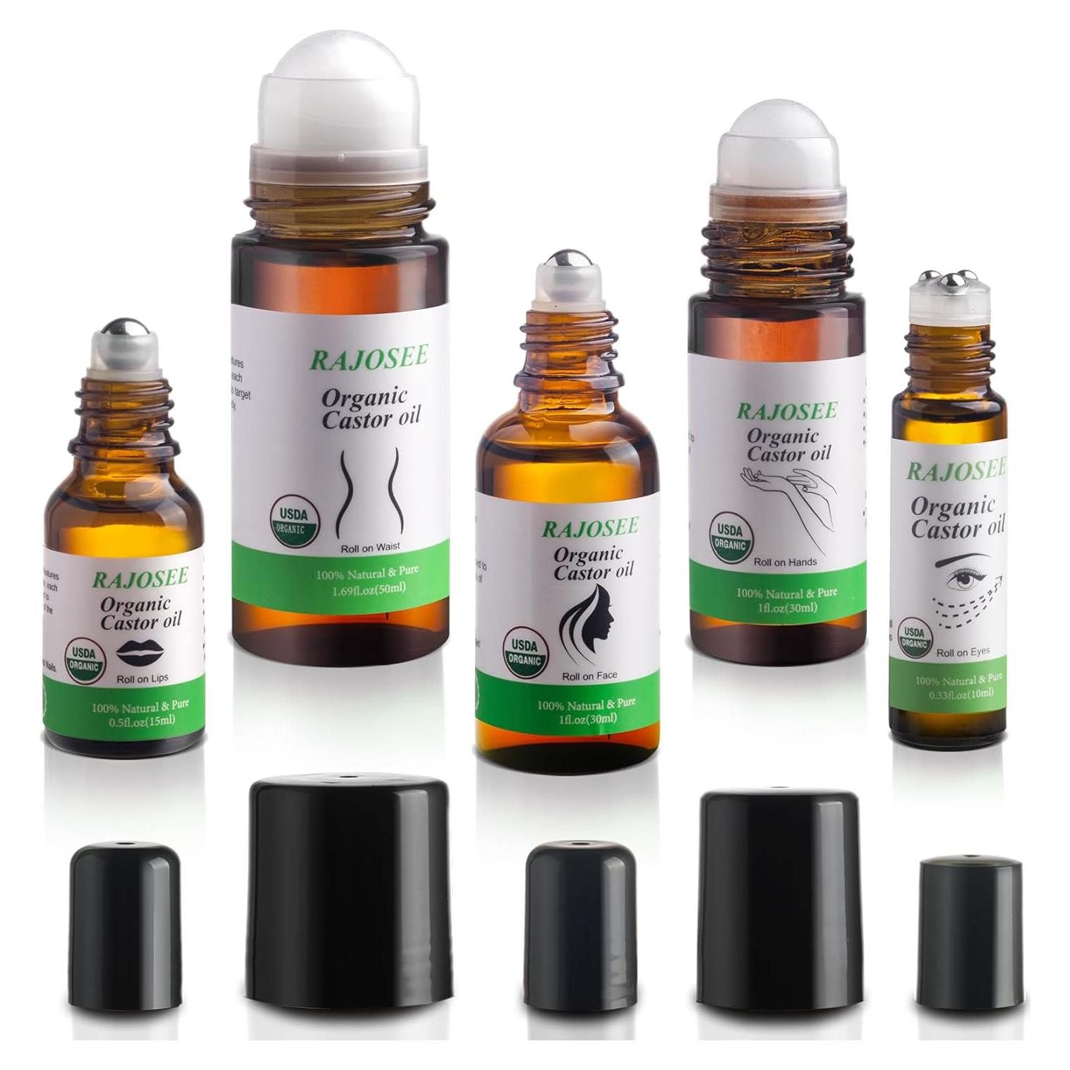 Set de 5 Piezas de Aceite de Ricino Orgánico Rajosee 100ml