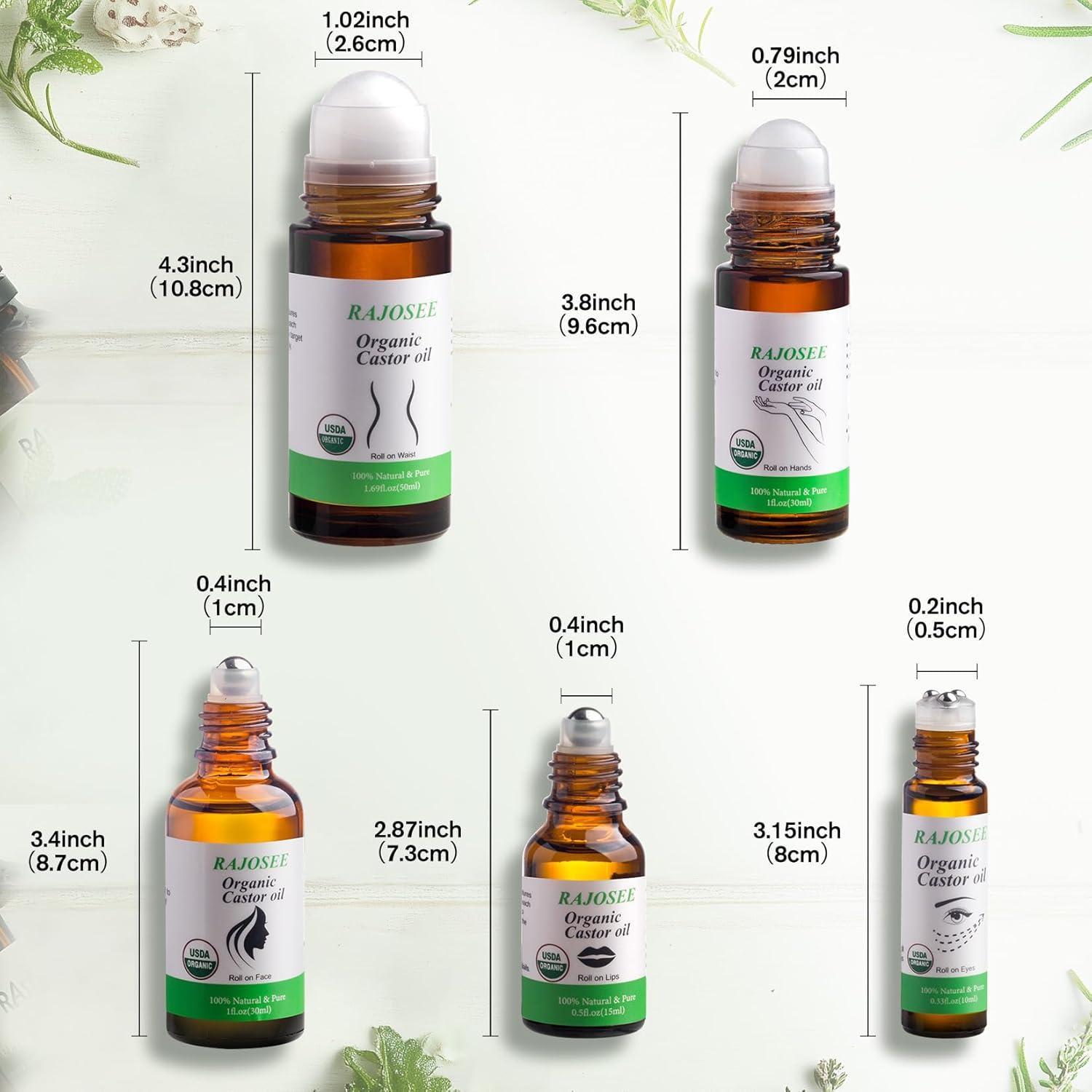 Set de 5 Piezas de Aceite de Ricino Orgánico Rajosee 100ml