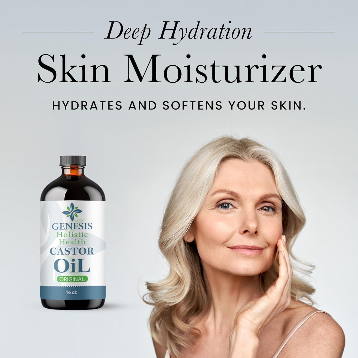 Aceite de Ricino Orgánico Genesis Holistic Health 0.47L - Puro y Prensado en Frío