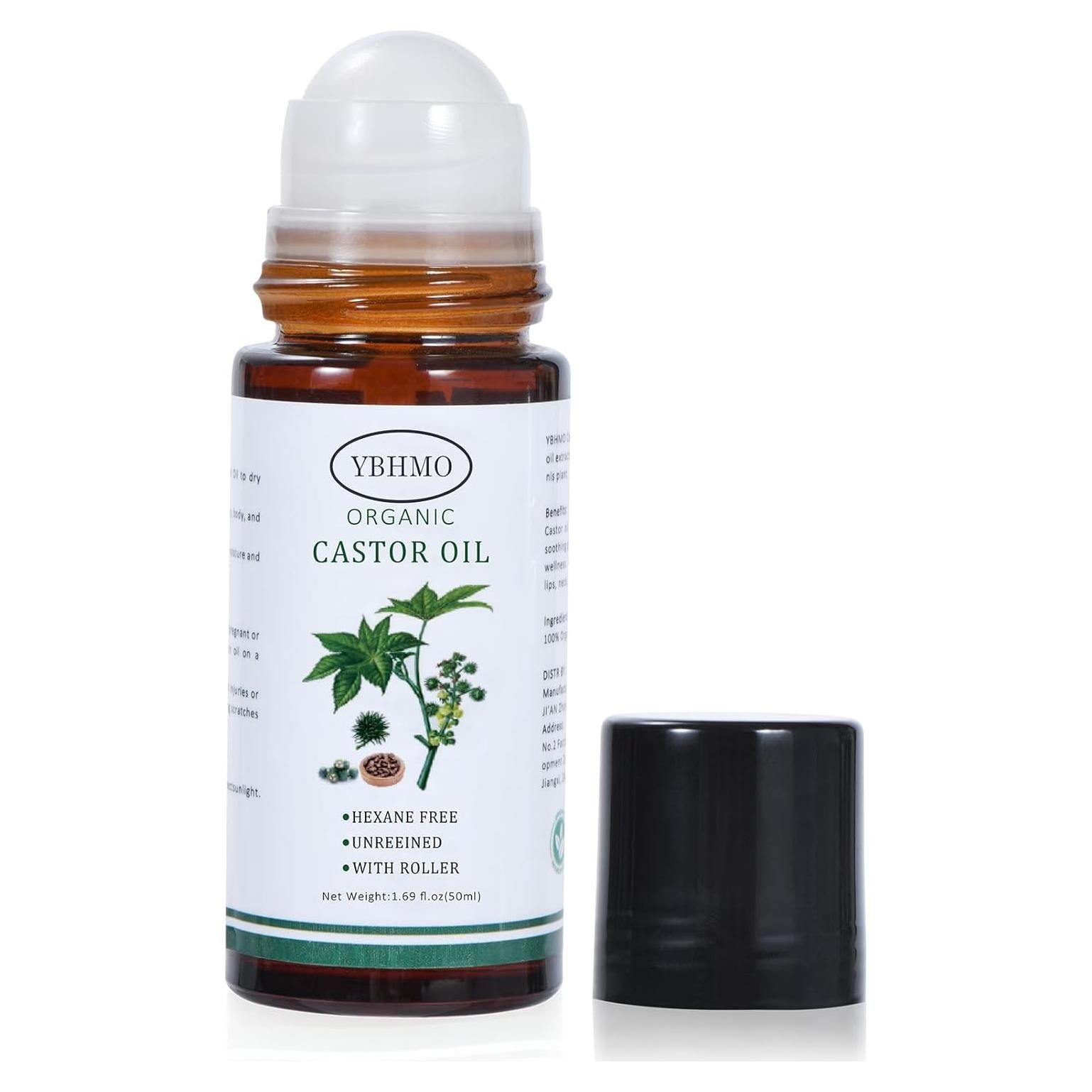 Aceite de Ricino Orgánico YBHMO 50 ml - Prensado en Frío Roll-On