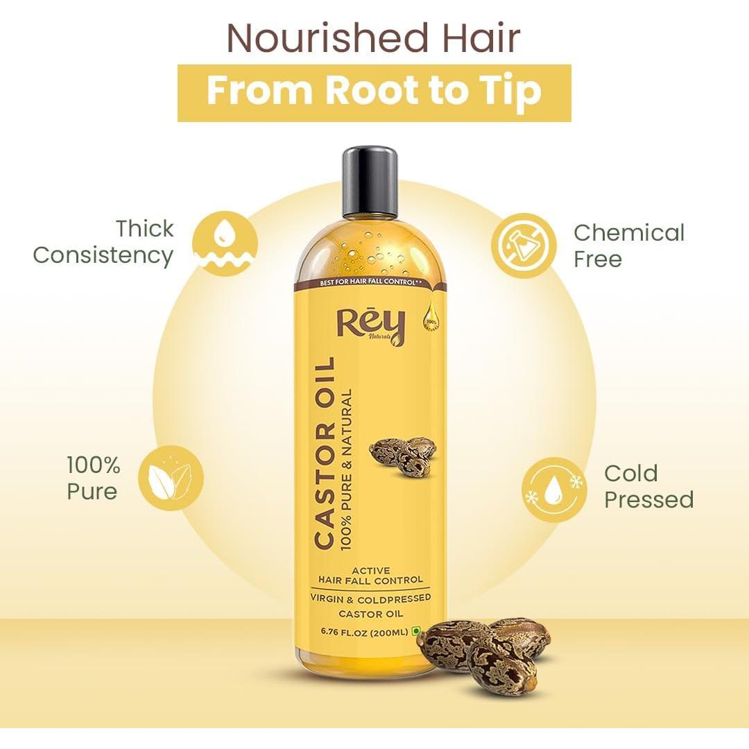 Aceite de Ricino Rey Naturals 200ml - Cuidado Cabello y Piel