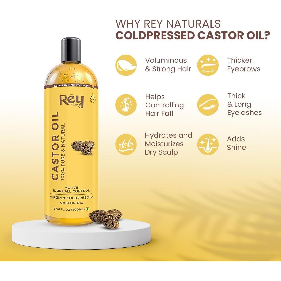 Aceite de Ricino Rey Naturals 200ml - Cuidado Cabello y Piel