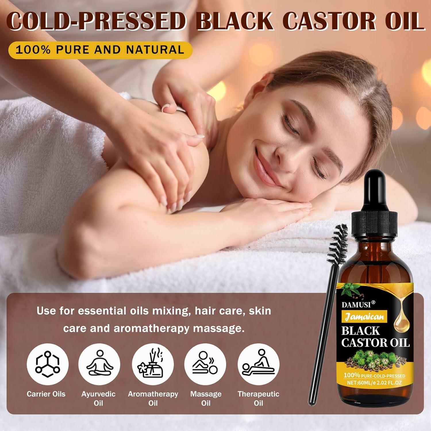 Aceite de Ricino Negro Jamaicano DAMUSI 118 ml Orgánico Prensado en Frío