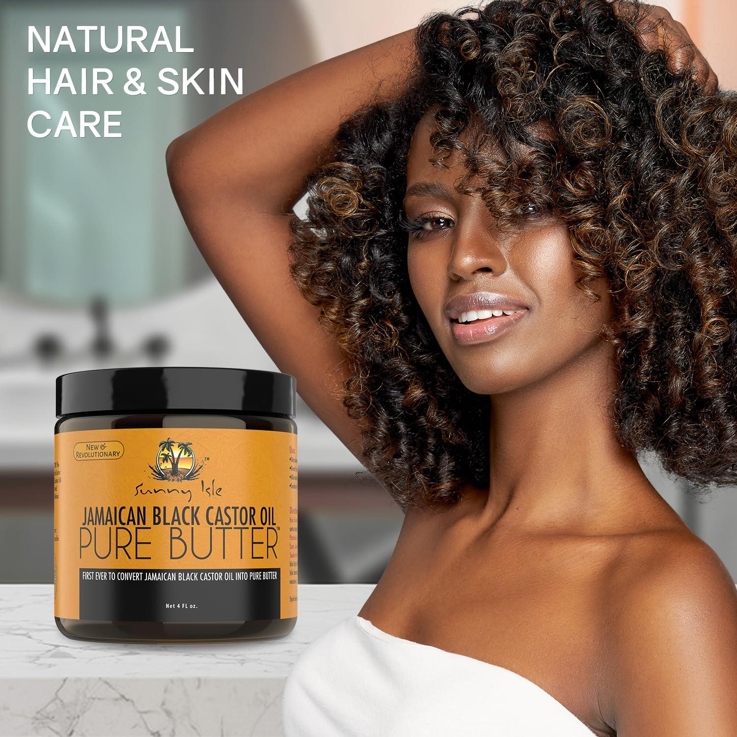 Mantequilla Pura de Aceite de Ricino Negro Jamaicano Sunny Isle 118 ml - 100% Natural para Piel y Cabello