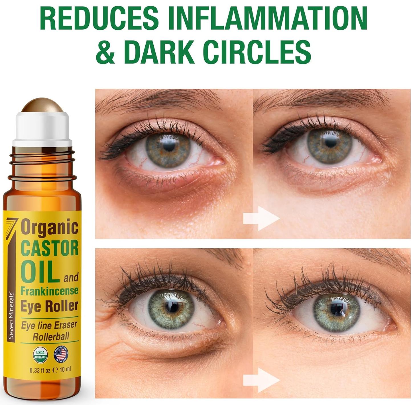 Roll On Aceite de Ricino Orgánico Seven Minerals 10 ml - Antiarrugas