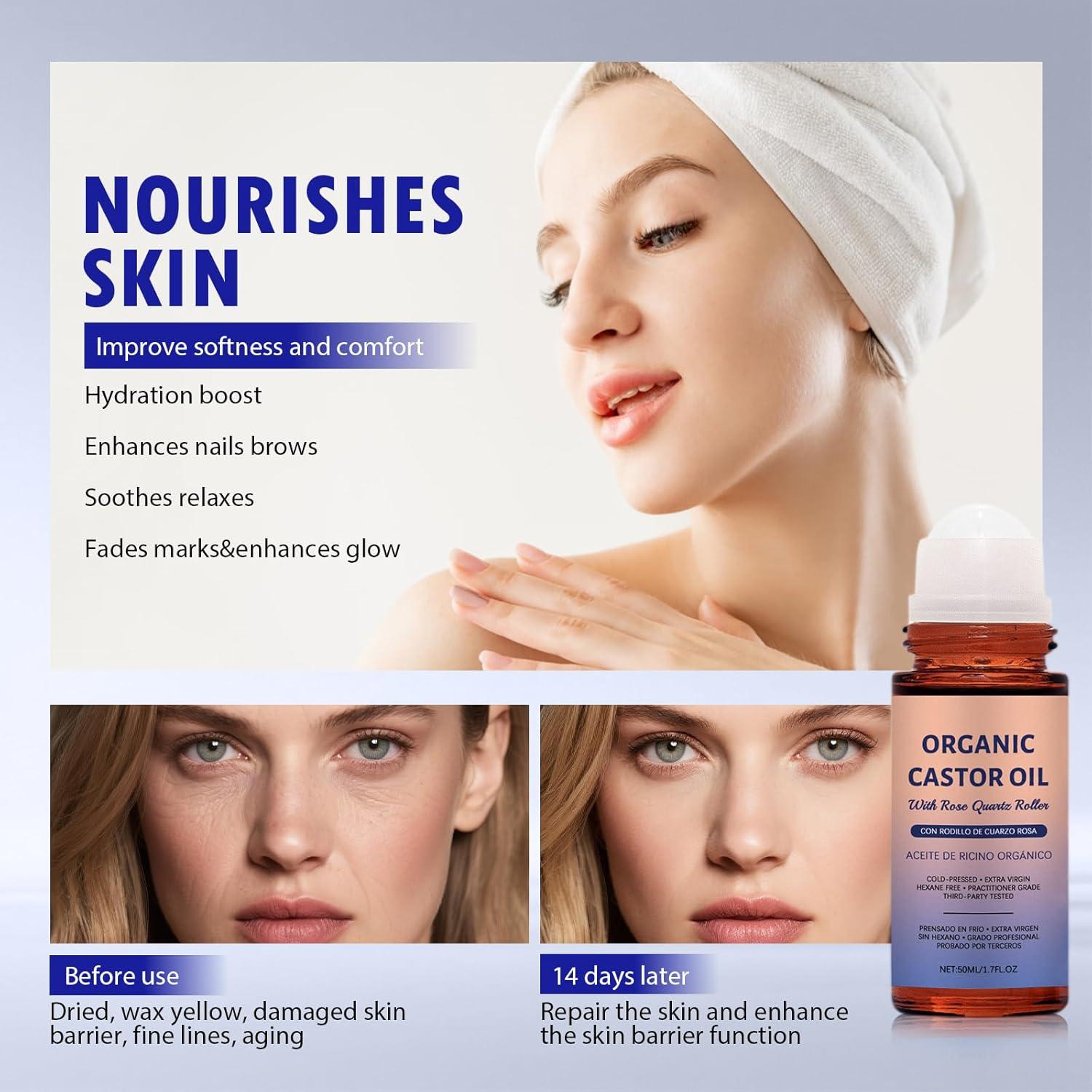 Aceite de Ricino Orgánico Roll On 50ml - Hidratación Piel y Cejas