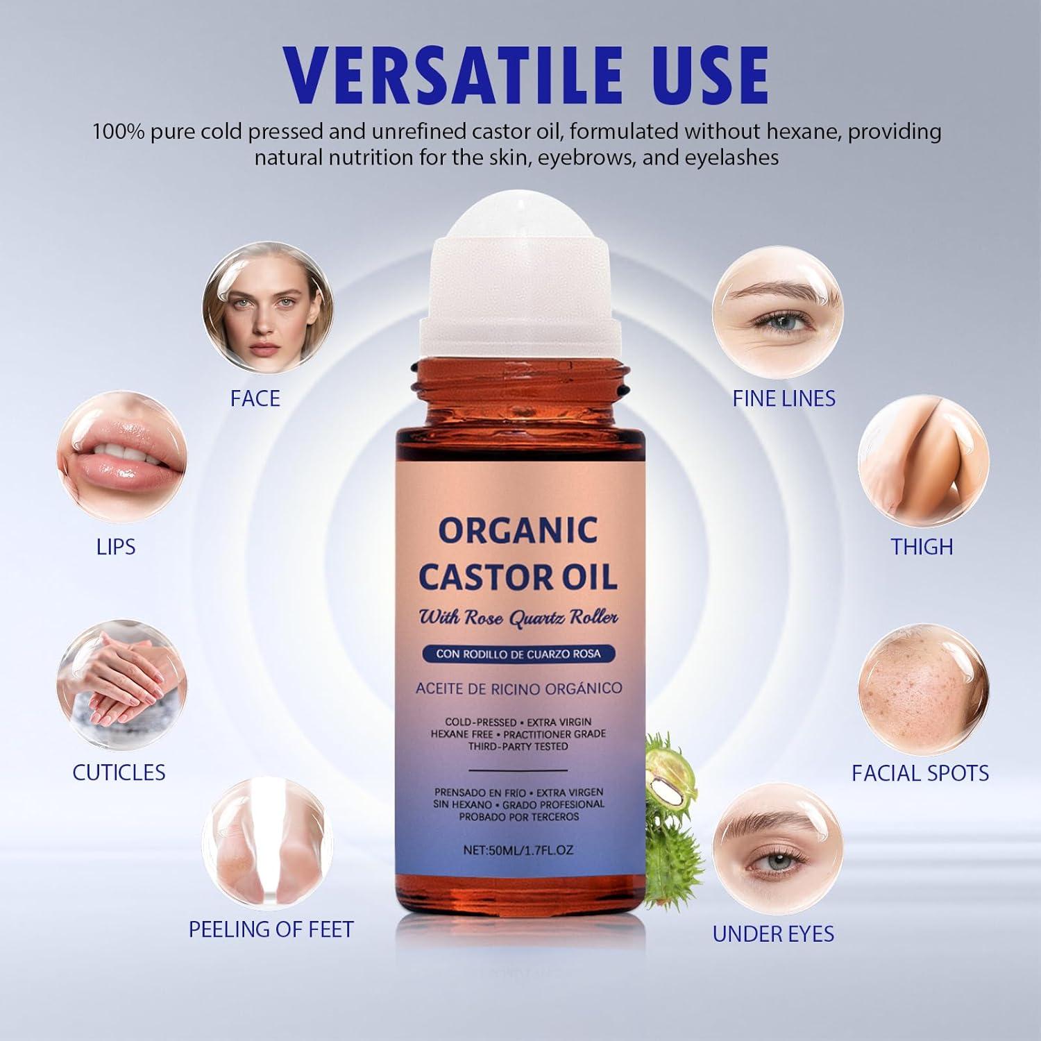 Aceite de Ricino Orgánico Roll On 50ml - Hidratación Piel y Cejas