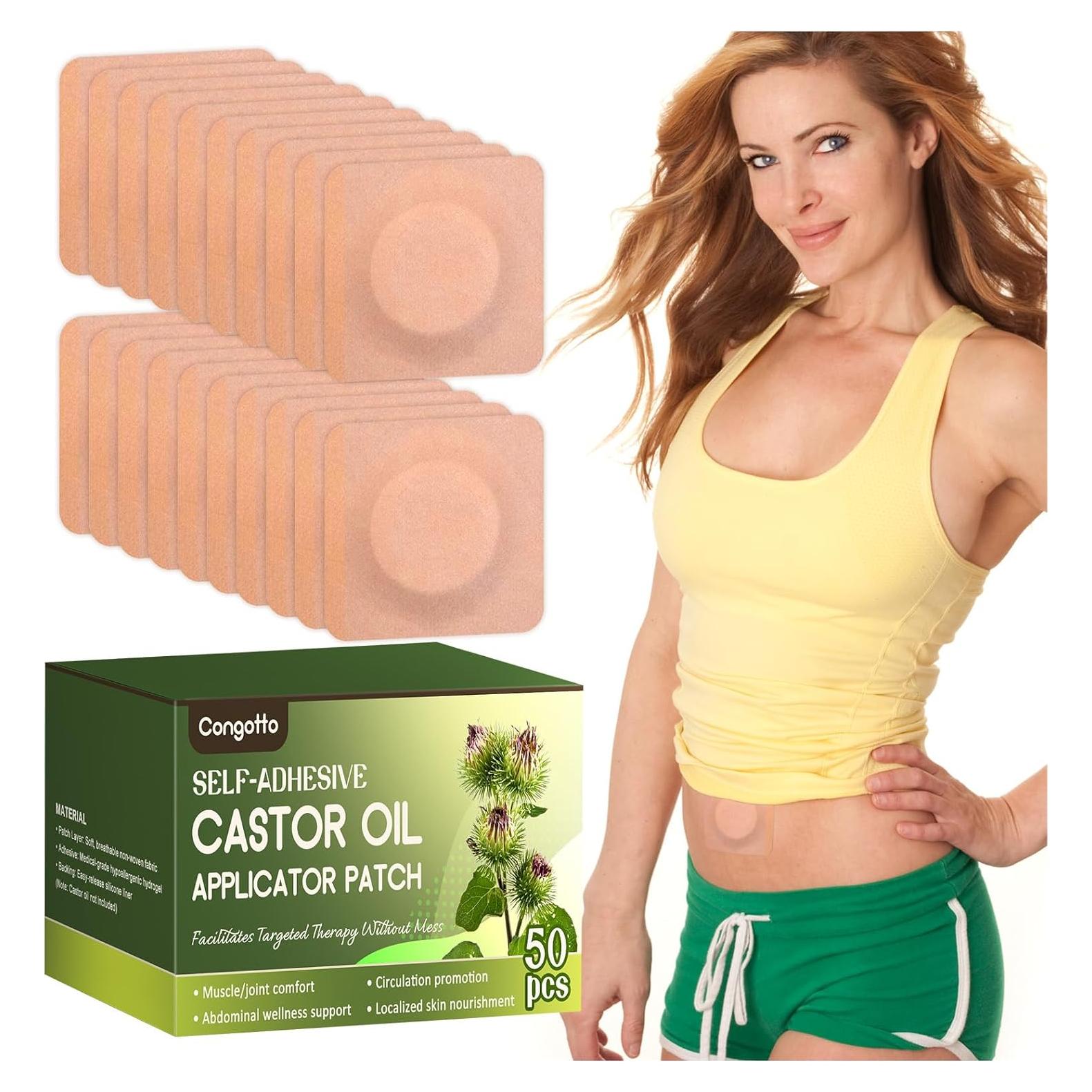 Parche de Aceite de Ricino Congotto 50PCS 7x7cm Absorbente