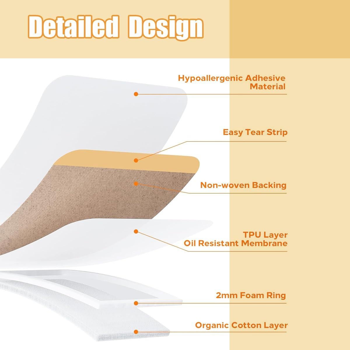 40 Parches de Aceite de Ricino Orgánico SOTICA 7x7cm Desechables