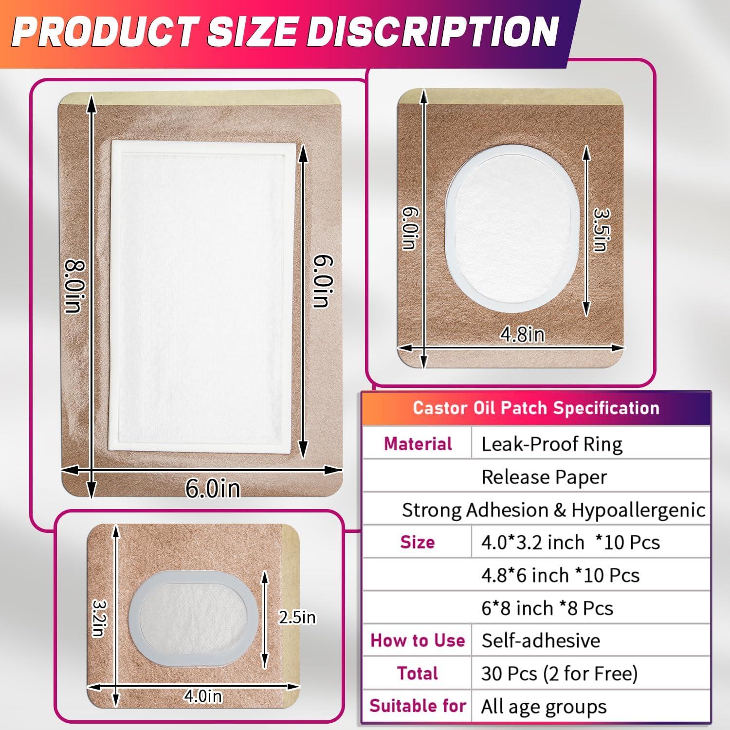 Parche de Aceite de Ricino JIANGSU 30 Pcs - Almohadillas Antifugas