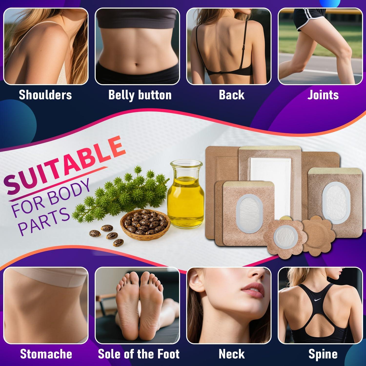 Parche de Aceite de Ricino JIANGSU 30 Pcs - Almohadillas Antifugas